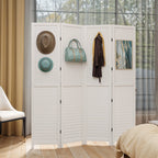 Séparateur de pièce Moasis 67 Blanc en bois à 4 panneaux