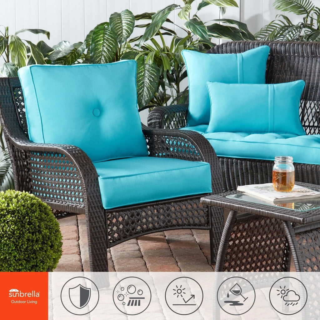 Ensemble de 2 coussins d'extérieur Sunbrella haut de gamme à assise profonde