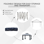 Outsunny Tonnelle Pop Up 3,6 x 3,6 m, Tente Pliante Instantanée avec Murs Latéraux en Maille Filet, Hauteur Réglable sur 3 Niveaux