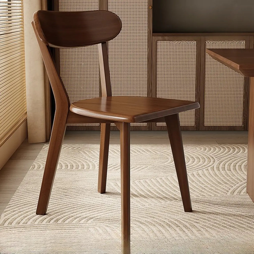 Chaise de salle à manger sans accoudoirs à dossier bas en bois moderne