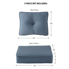 Ensemble de 2 coussins d'extérieur Sunbrella haut de gamme à assise profonde
