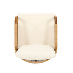 Ensemble de deux fauteuils de club d'extérieur Jabe en bois d'acacia et osier par Christopher Knight Home