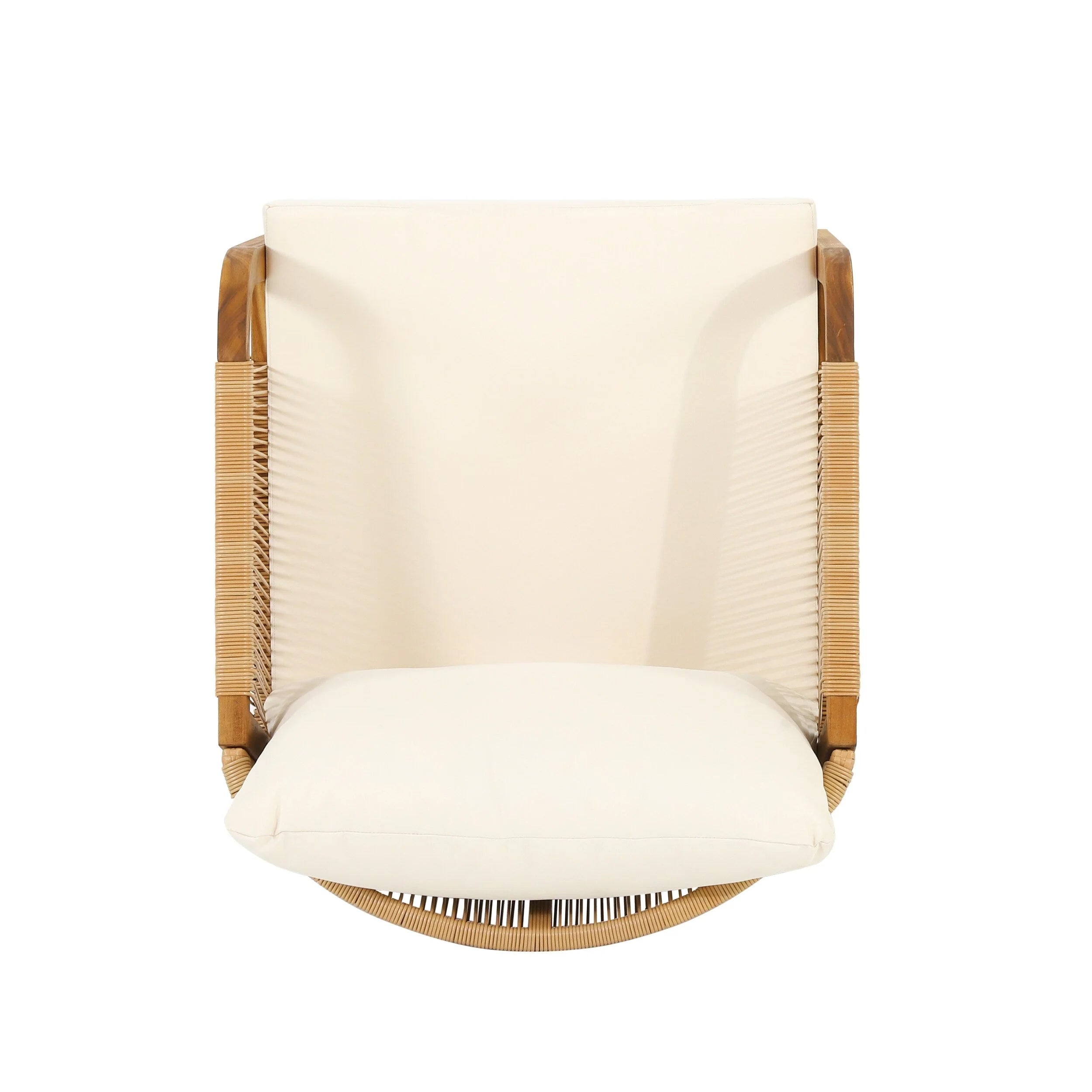 Ensemble de deux fauteuils de club d'extérieur Jabe en bois d'acacia et osier par Christopher Knight Home