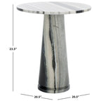 Table d'appoint ronde haute en marbre SAFAVIEH Couture Ghicu - 56 cm L x 53 cm P x 61 cm H - 21Wx21Dx24H
