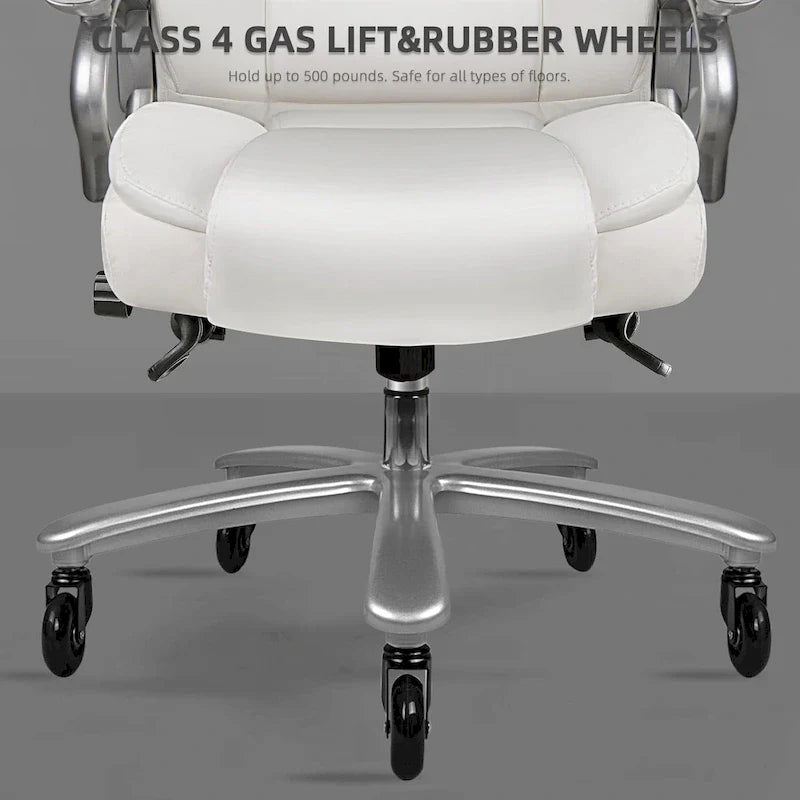 Chaise de bureau Bossin Big and Tall pour cadres, 227 kg, soutien lombaire réglable, chaise ergonomique avec dossier haut en cuir PU