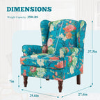 Fauteuil d'appoint moderne Erommy, fauteuil à dossier haut, canapé individuel en tissu capitonné avec pieds en bois pour salon