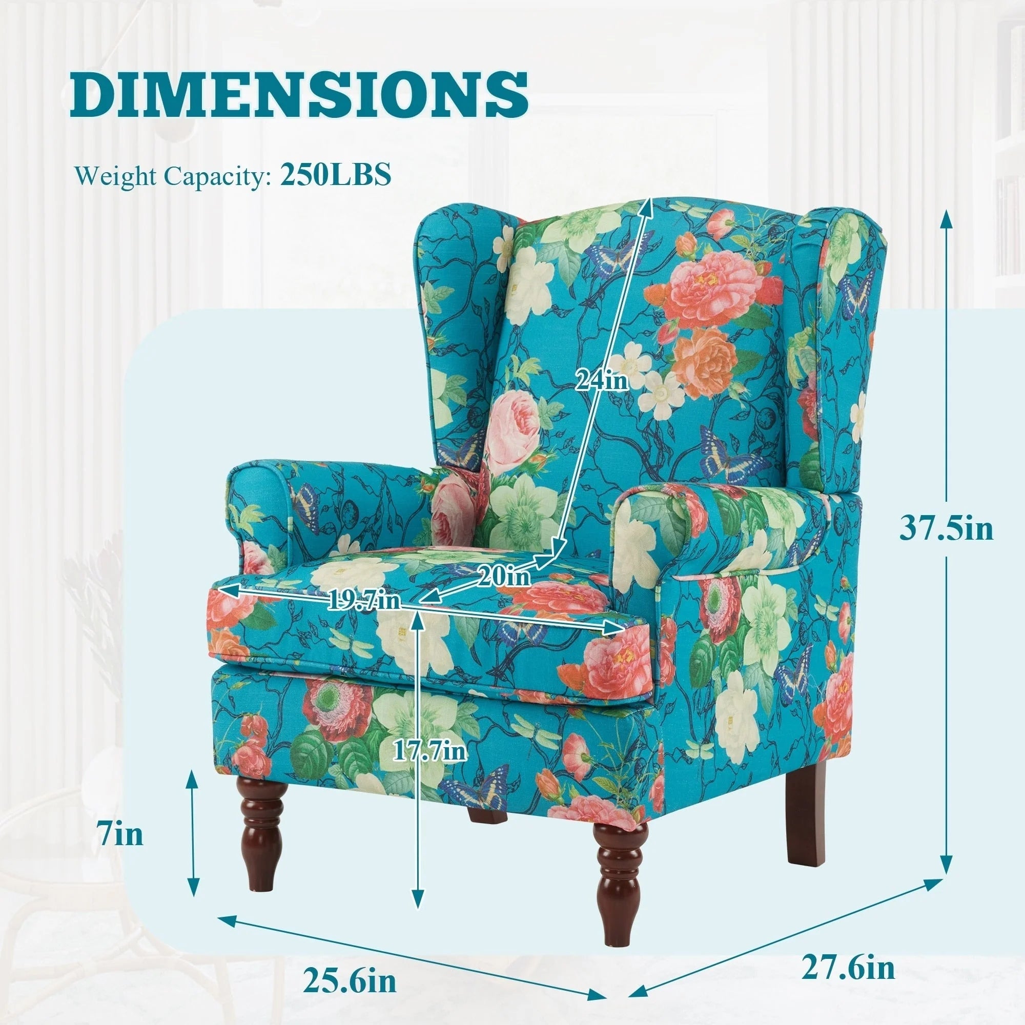 Fauteuil d'appoint moderne Erommy, fauteuil à dossier haut, canapé individuel en tissu capitonné avec pieds en bois pour salon