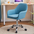 Chaise de bureau pivotante en cuir gris élégant