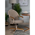 Chaise à roulettes pivotante et inclinable avec coussin pour repas décontractés