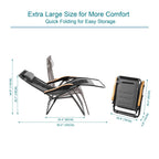 Fauteuil de relaxation zéro gravité XL surdimensionné et rembourré, avec accoudoirs plus larges, inclinable et porte-gobelet - N/A