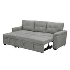 Canapé d'angle réversible convertible avec lit gigogne, méridienne avec rangement dissimulé et pieds durables