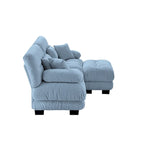 Canapé d'angle en forme de L en chenille avec coussins lombaires