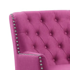 Fauteuil d'appoint capitonné à oreilles large de 76 cm en velours/lin Mignon de Moser Bay