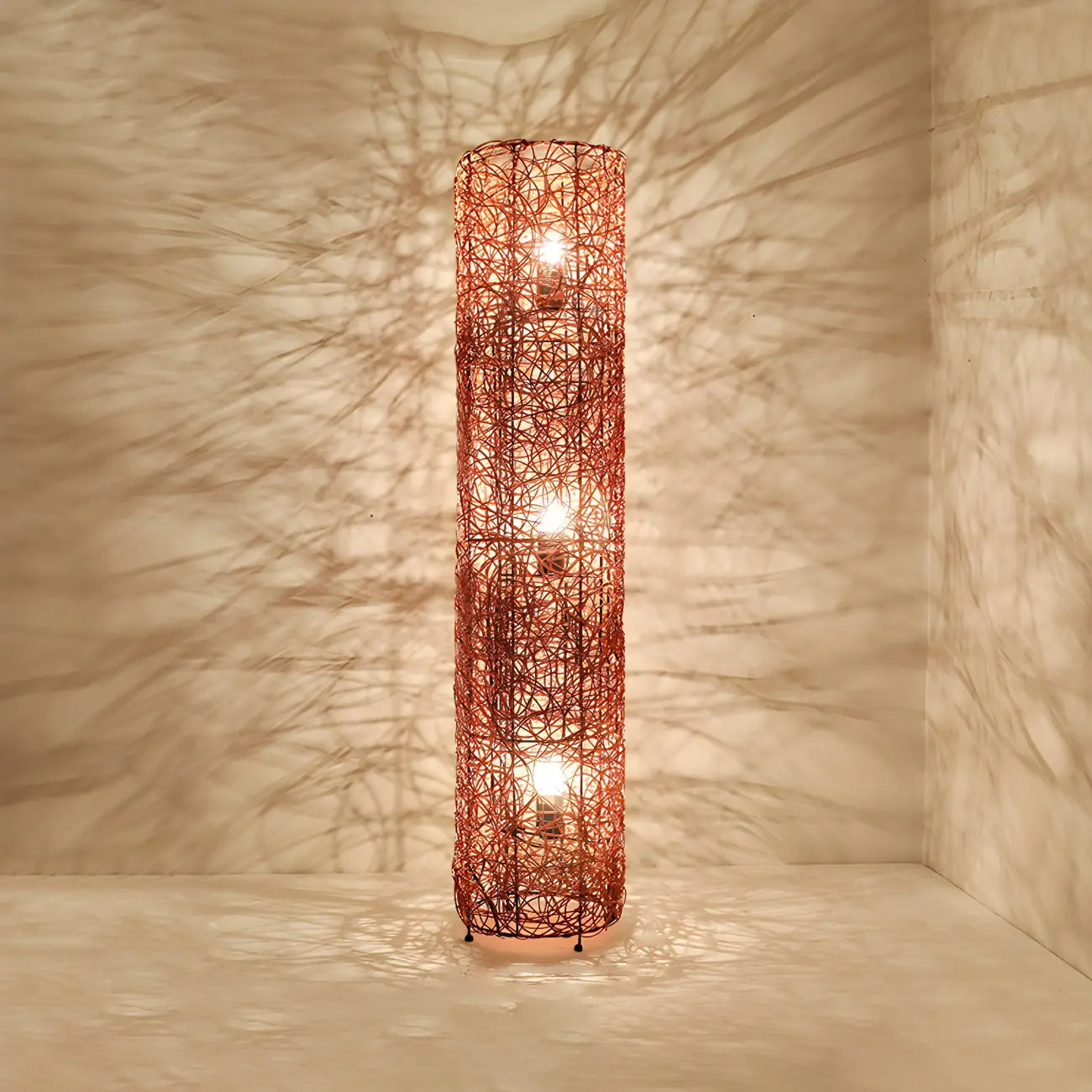 Lampadaire tressé LED à brancher pour salon