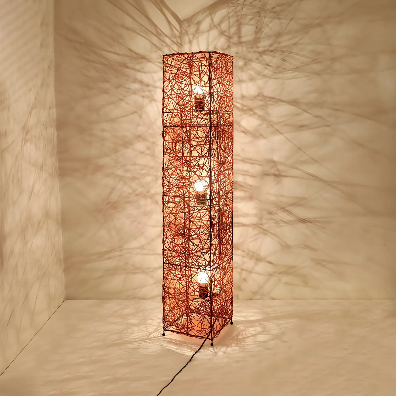 Lampadaire tressé LED à brancher pour salon