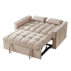 Canapé convertible 4 en 1 avec accoudoirs et poches de rangement, canapé-lit escamotable capitonné multifonction avec dossier réglable