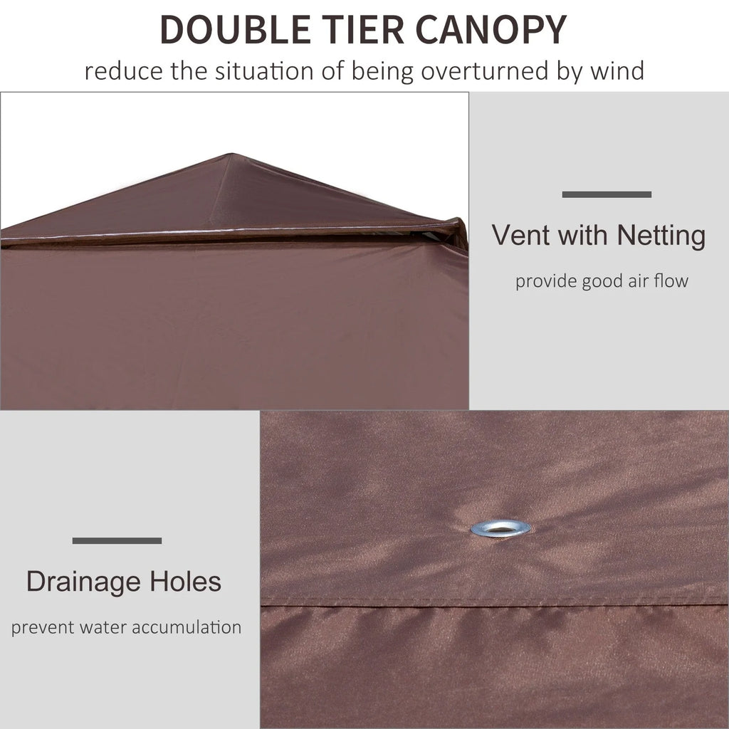 Outsunny Tonnelle Pop Up 3,6 x 3,6 m, Tente Pliante Instantanée avec Murs Latéraux en Maille Filet, Hauteur Réglable sur 3 Niveaux