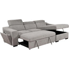 Canapé d'angle convertible Roomfitters 103 avec méridienne de rangement, appuie-tête réglables, en forme de L