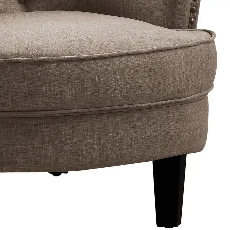 Fauteuil d'appoint capitonné à oreilles large de 76 cm en velours/lin Mignon de Moser Bay