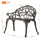 Yaheetech Banc en métal pour l'extérieur, Patio, Parc, Jardin - N/A