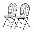 Ensemble bistrot pliant en métal Glitzhome pour extérieur, 3 pièces, table et chaises de patio