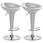 Tabouret de bar pivotant en plastique chromé, réglable en hauteur