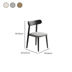 Chaise de salle à manger moderne en cuir sans accoudoirs avec dossier bas