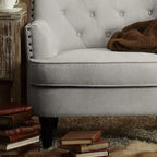 Fauteuil d'appoint capitonné à oreilles large de 76 cm en velours/lin Mignon de Moser Bay