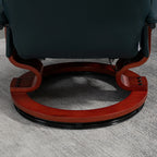Fauteuil inclinable manuel pivotant en similicuir HomCom avec repose-pieds confortable et relaxant