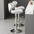 Tabouret de bar réglable pivotant en cuir rembourré