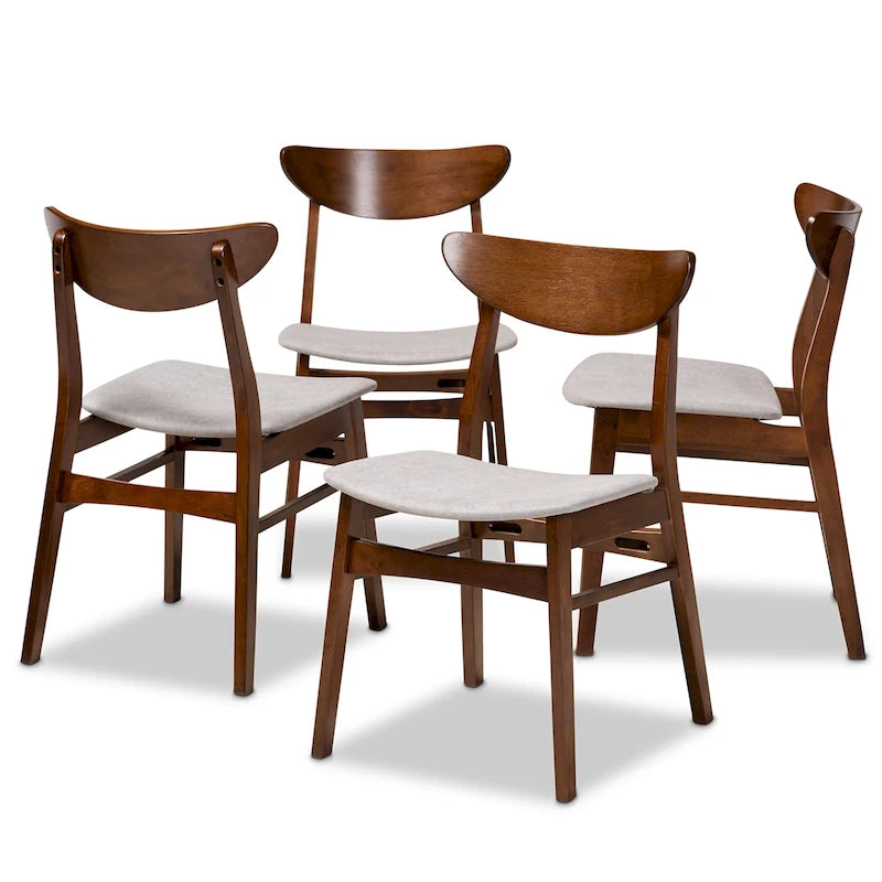 Ensemble de 4 chaises de salle à manger transitionnelles modernes du milieu du siècle Parlin