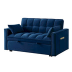 Canapé convertible 4 en 1 avec accoudoirs et poches de rangement, canapé-lit escamotable capitonné multifonction avec dossier réglable