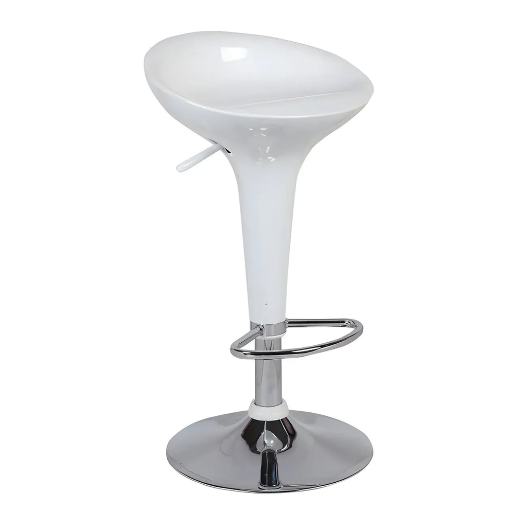 Tabouret de bar pivotant en plastique chromé, réglable en hauteur