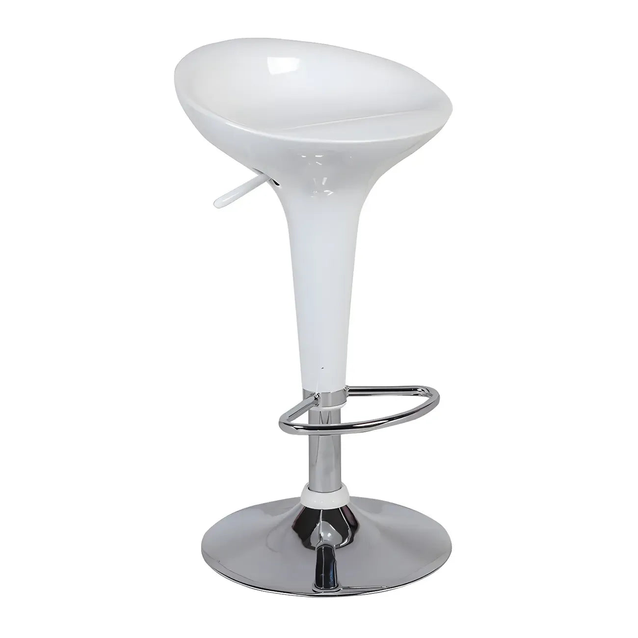Tabouret de bar pivotant en plastique chromé, réglable en hauteur