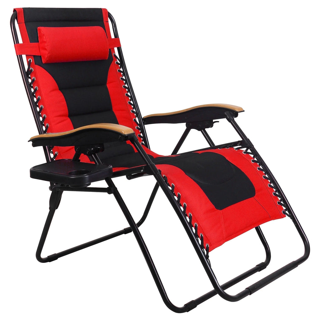Fauteuil de relaxation zéro gravité XL surdimensionné et rembourré, avec accoudoirs plus larges, inclinable et porte-gobelet - N/A