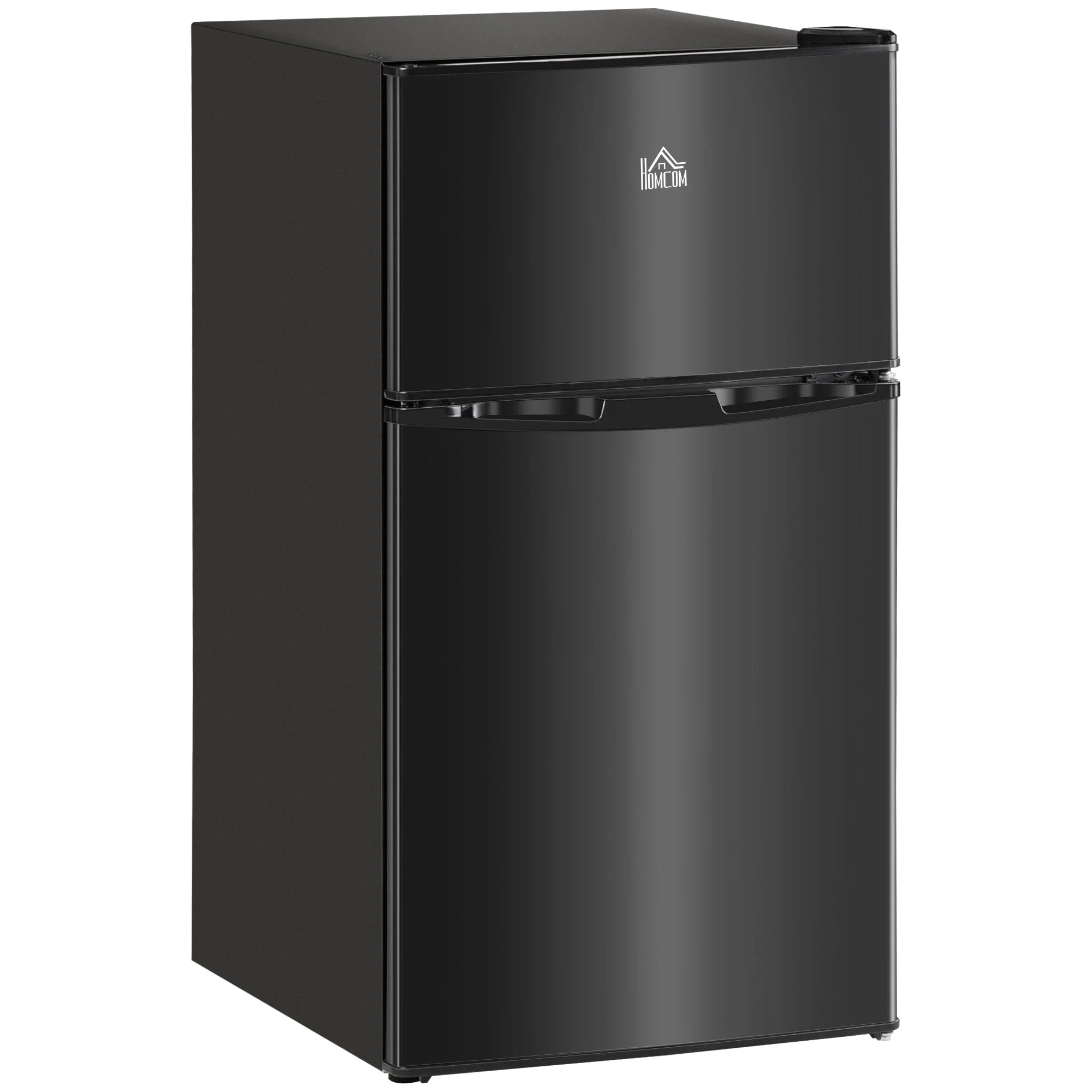 HOMCOM Mini Réfrigérateur Double Porte avec Congélateur, Réfrigérateur Compact de 90L avec Étagère Réglable, Thermostat Réglable