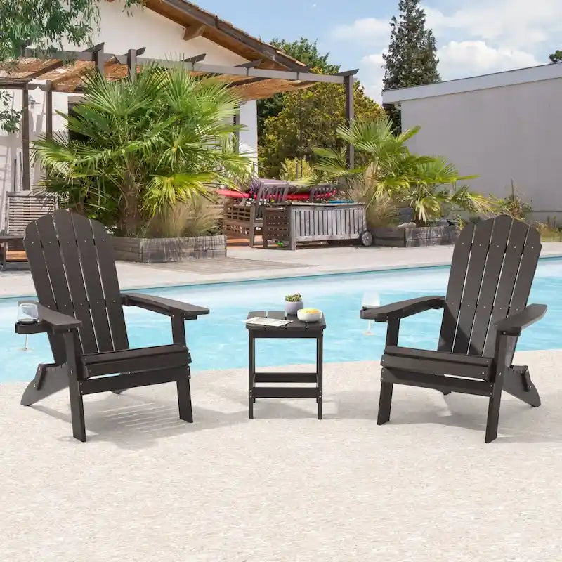 Lot de 2 chaises Adirondack pliantes Bonosuki pour patio et brasero