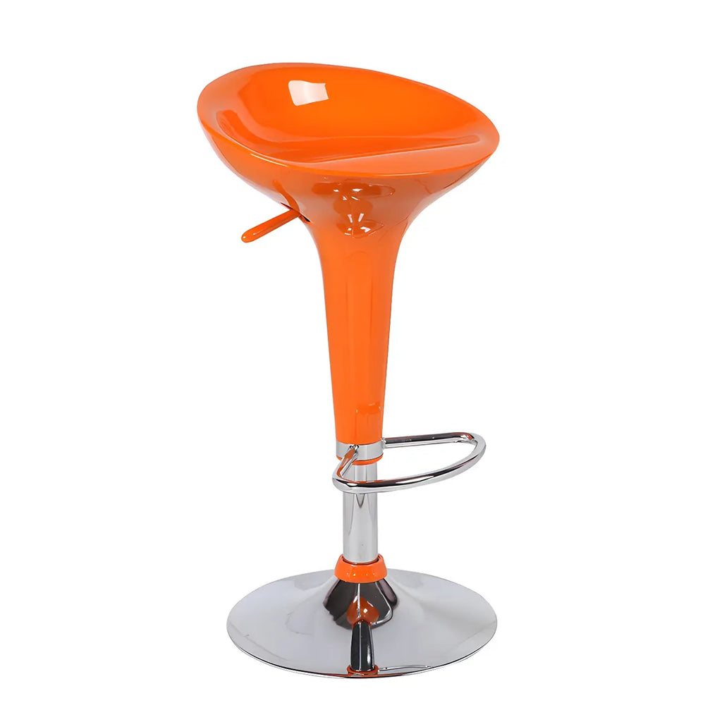 Tabouret de bar pivotant en plastique chromé, réglable en hauteur