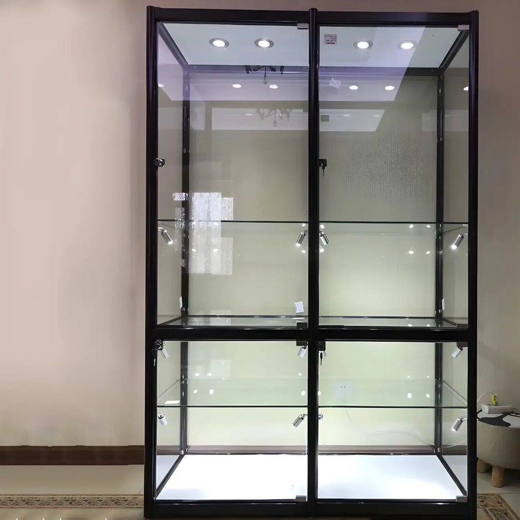 Vitrine contemporaine rectangulaire en verre noir