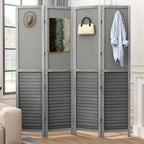 Séparateur de pièce Moasis 67 Blanc en bois à 4 panneaux