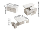 Table basse relevable et pliable avec 4 tabourets et rangement