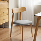 Chaise de salle à manger moderne en cuir sans accoudoirs avec dossier bas