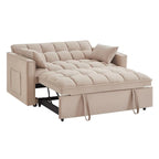 Canapé convertible 4 en 1 avec accoudoirs et poches de rangement, canapé-lit escamotable capitonné multifonction avec dossier réglable