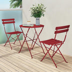 Ensemble bistrot pliant en métal 3 pièces, salon de conversation intérieur/extérieur résistant aux intempéries pour patio, cour, jardin
