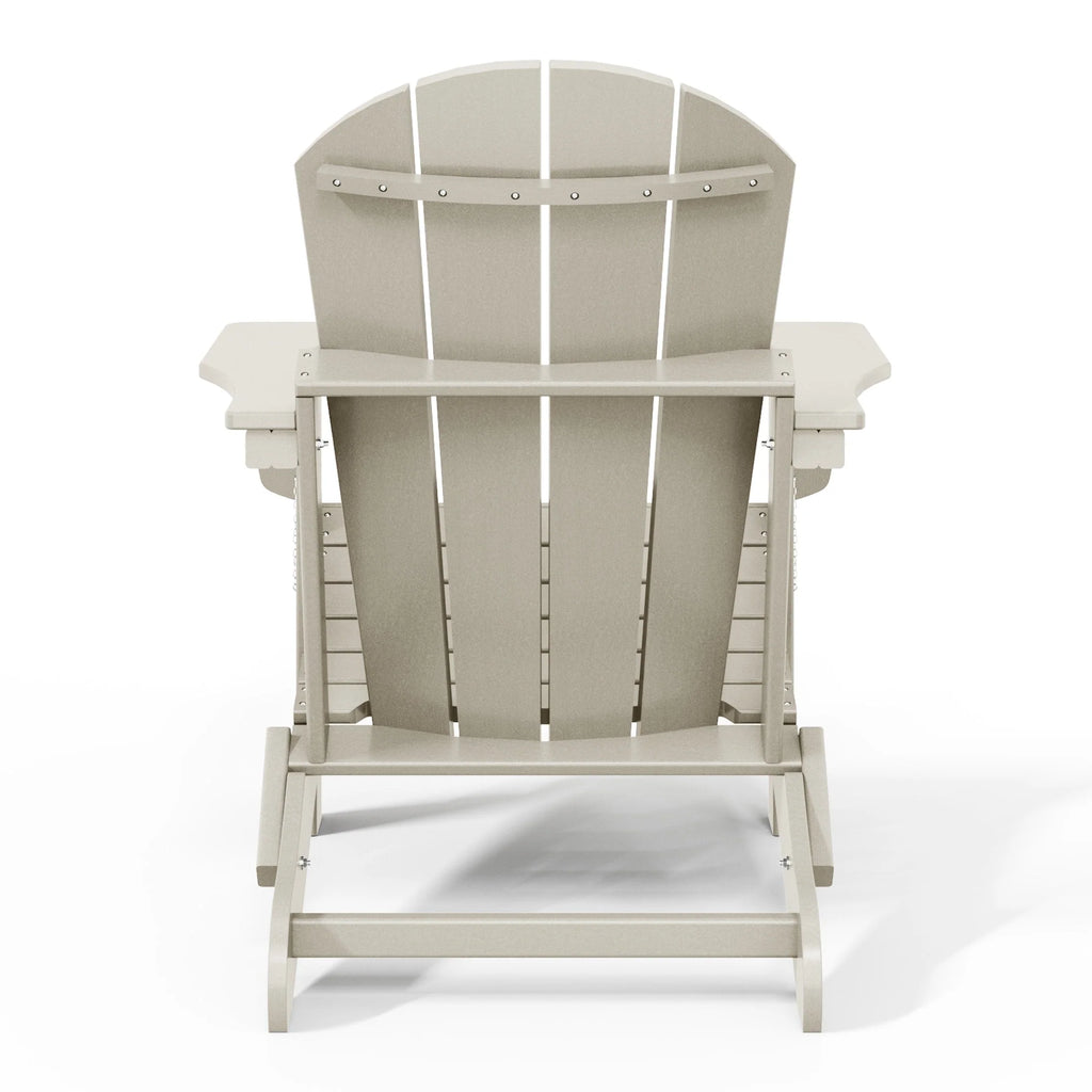 Chaise Adirondack pliante de patio d'extérieur tout temps résistante à la décoloration Polytrends Laguna