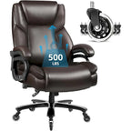 Chaise de bureau Bossin Big and Tall pour cadres, 227 kg, soutien lombaire réglable, chaise ergonomique avec dossier haut en cuir PU