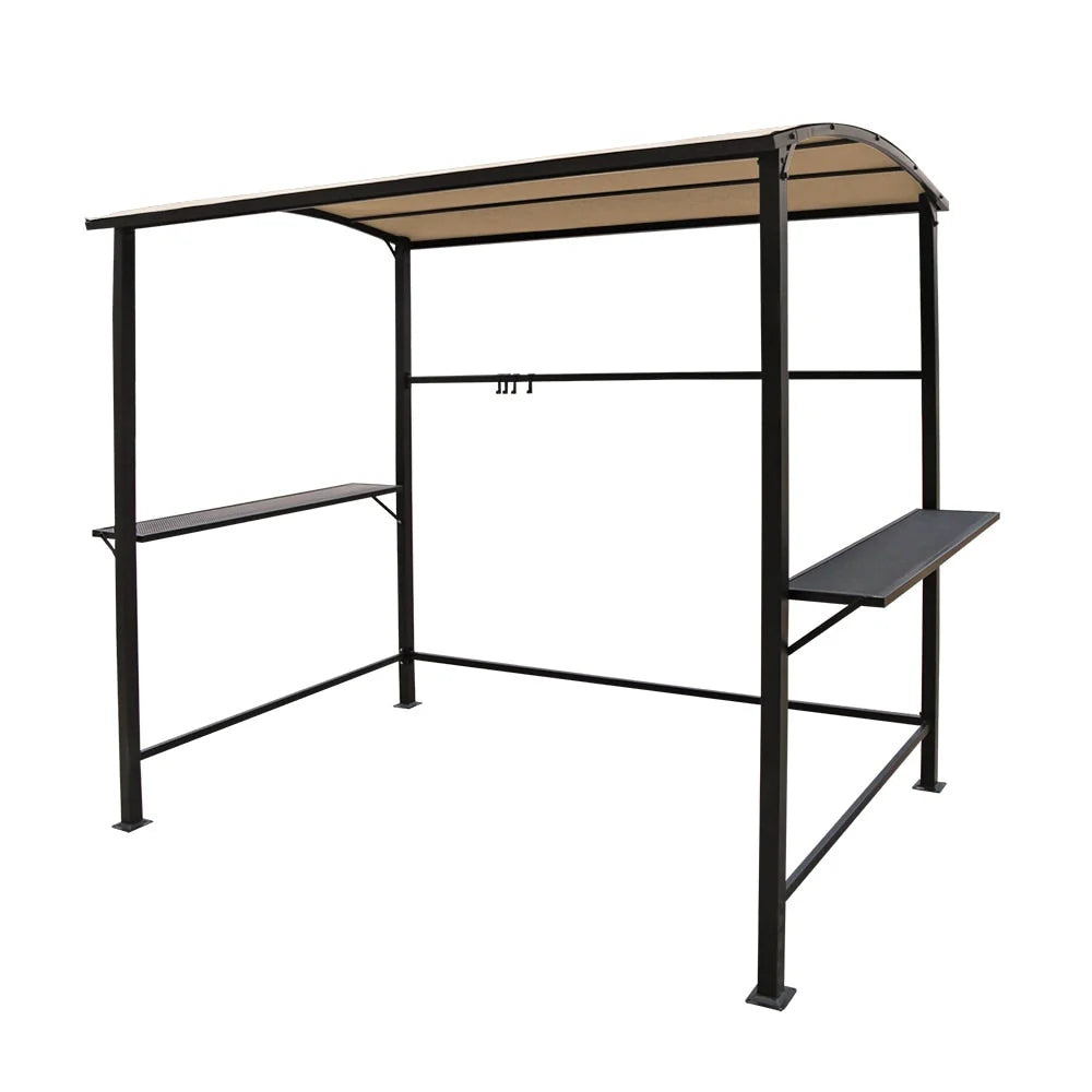 Abri barbecue/pergola de gril à structure en acier de 1,5 m x 2,4 m pour l'extérieur