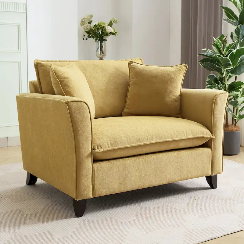 Fauteuil surdimensionné en tissu chenille