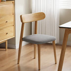 Chaise de salle à manger moderne en cuir sans accoudoirs avec dossier bas