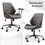 Chaise de Bureau Ergonomique en Tissu Suédé OVIOS avec Support Lombaire